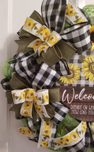 Load image into Gallery viewer, &quot;Welcome-ish&quot; Sunflower Wreath
