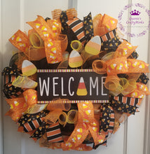 Load image into Gallery viewer, Large Halloween Candy corn Wreath
