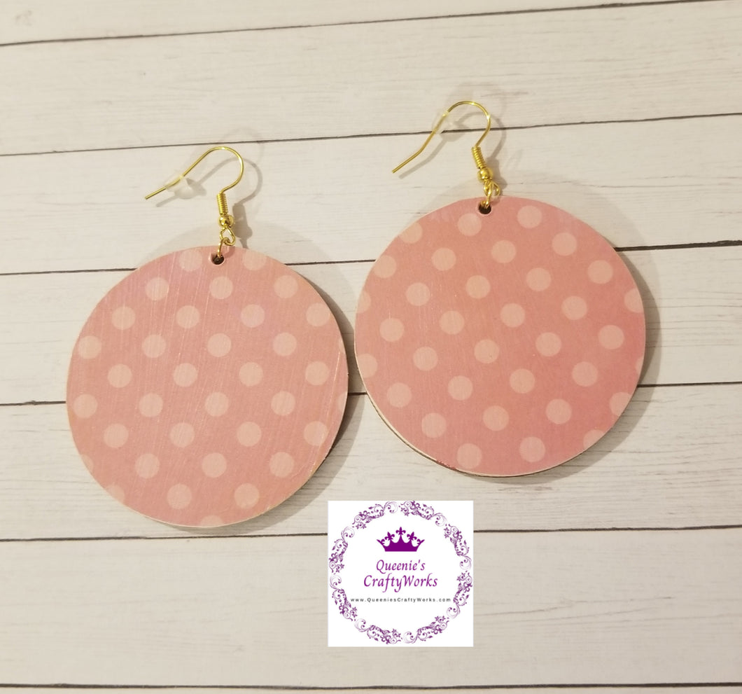 Handcrafted Round Wood Earrings