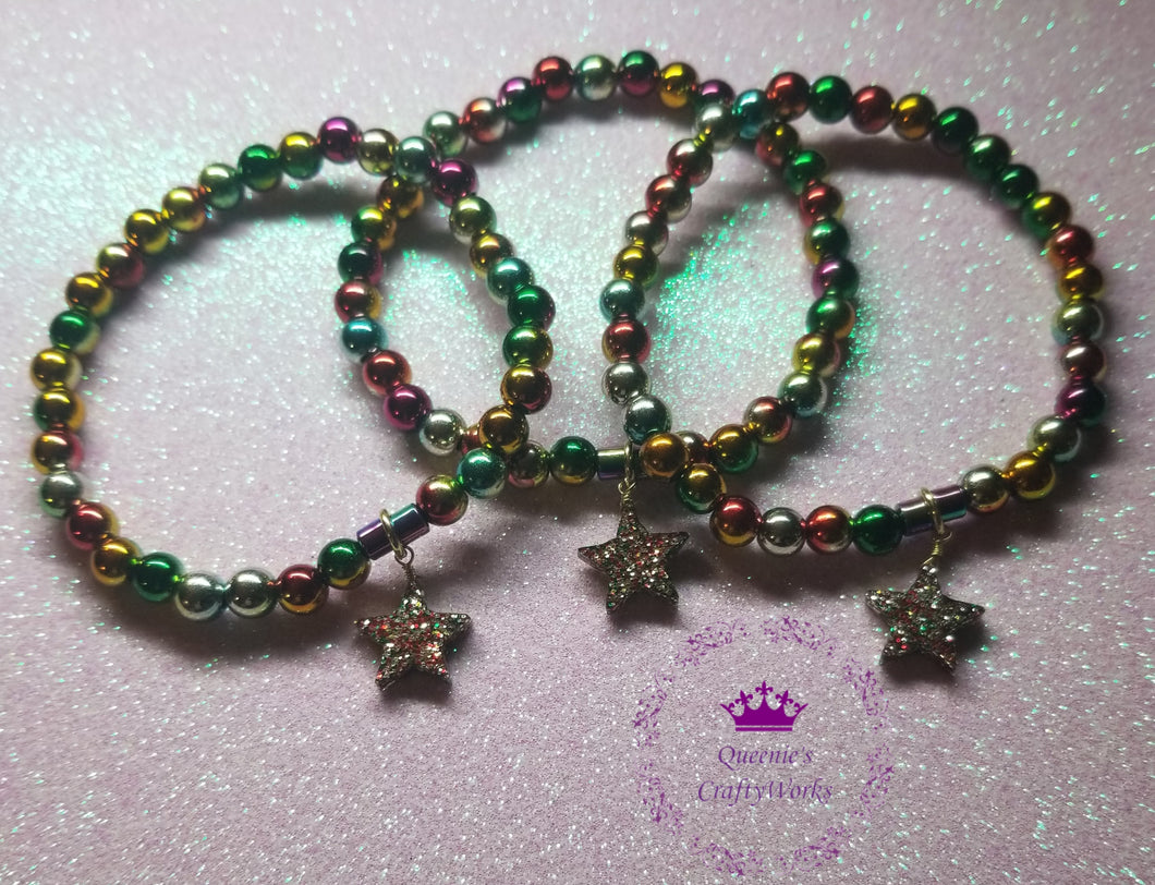 Handcrafted Round Beads-n- Star Bracelet