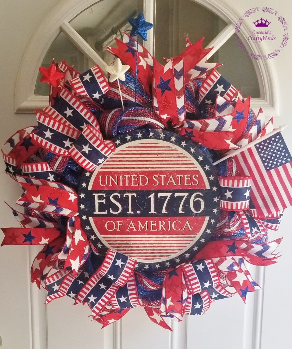 Patriotic Mesh Wreath
