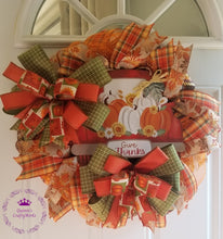 Load image into Gallery viewer, &quot;Give Thanks&quot; Fall Wreath
