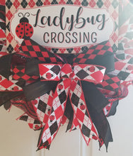 Load image into Gallery viewer, Argyle/Harlequin Ladybug Wreath
