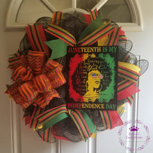 Load image into Gallery viewer, Juneteenth Black Girl Magic Wreath
